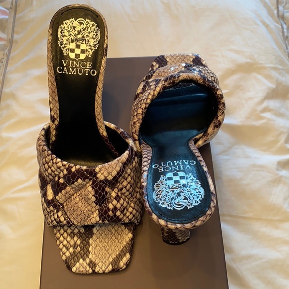 Vince Camuto Python Leather Mules - Picture 1 of 3